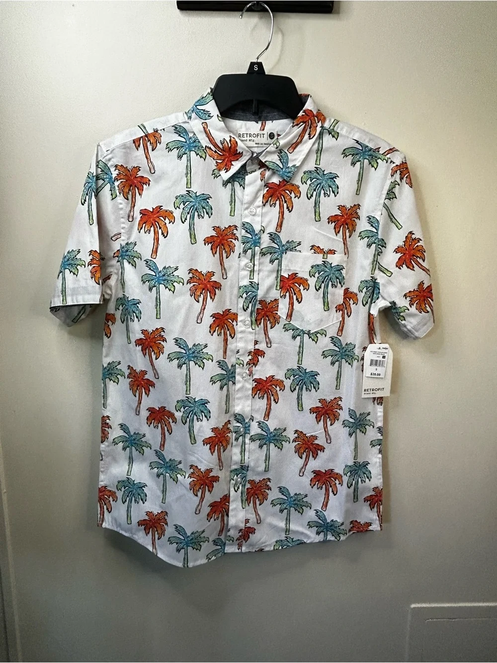 New White w/Palm Trees Button Up Shirt